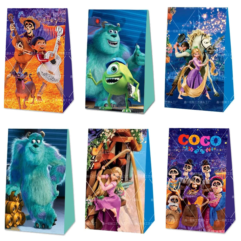 Rapunzel Coco Mexico Day Dead Monsters, Inc. Monsters University Candy Paper Bag Birthday Party Decorative Articles Baby Shower