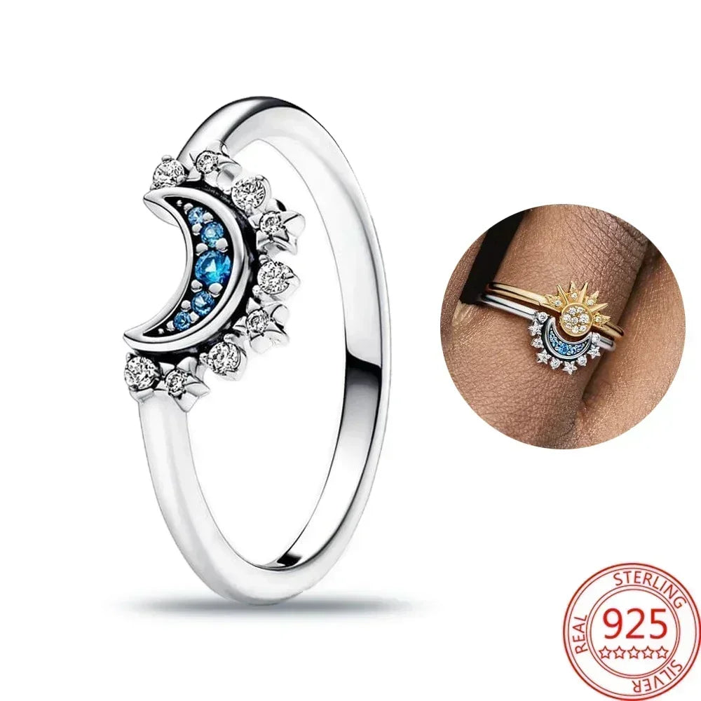 New 925 Sterling Silver Rings Stackable Infinite Heart Daisy Flower for Women Original Silver 925 Wedding Ring Jewelry Gift