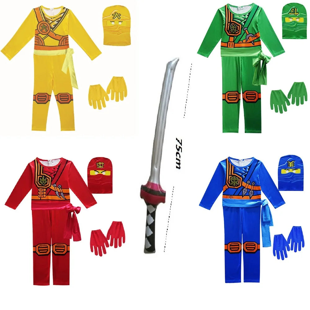 NINJA cosplay costume Boys and Girls Jumpsuit Set Halloween Christmas Advanced Latest Ninja Cosplay Costume Party