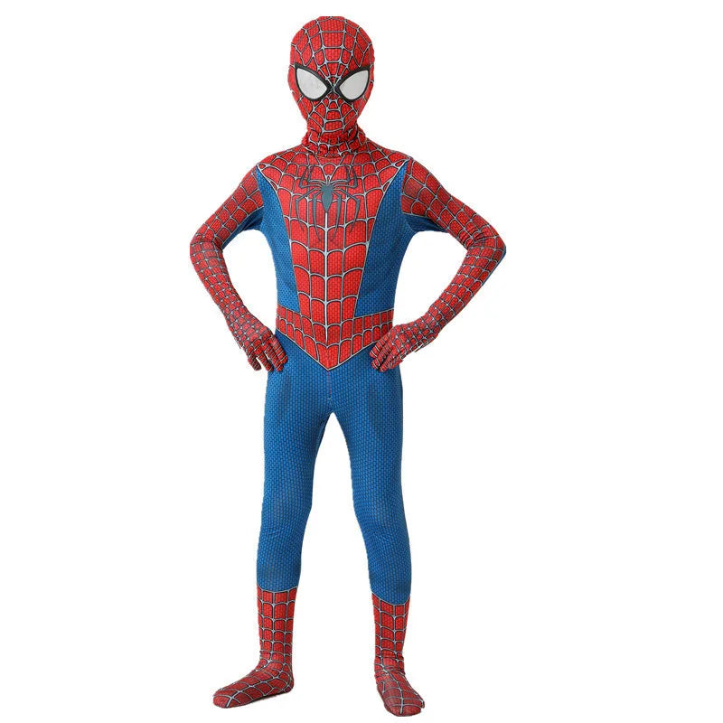 Kids Superhero Spiderman Costume Set 3D Style Halloween Cosplay Bodysuit for Boys and Girls