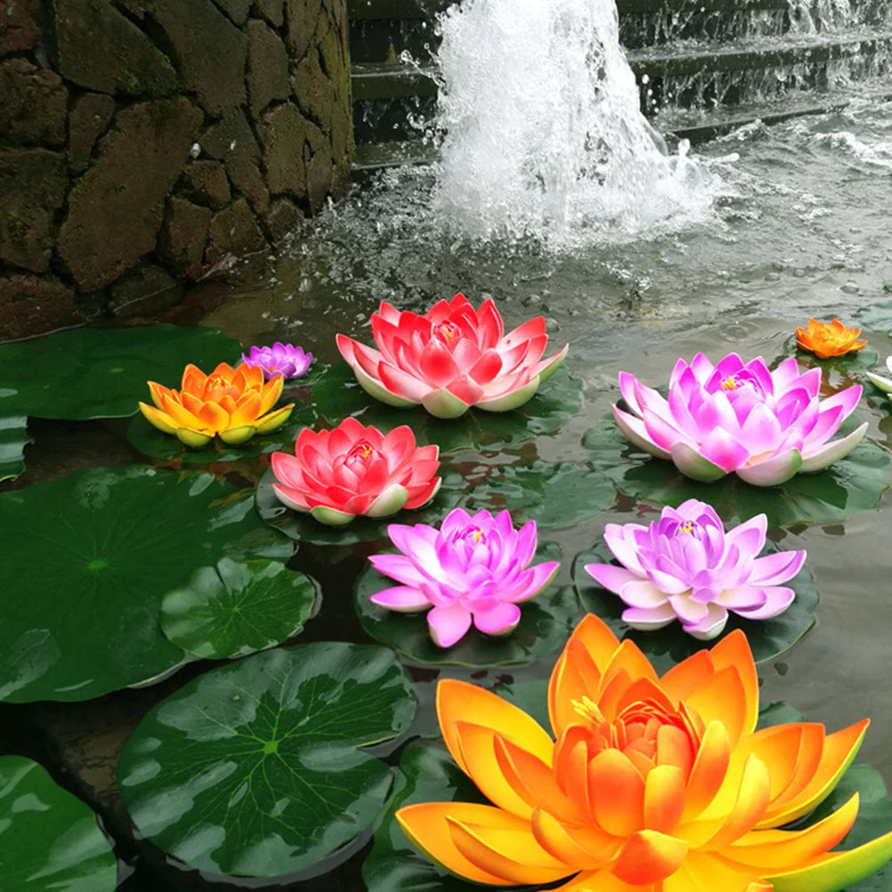 5Pcs Simulation Flower DIY Decor Lilly Pads Water Lilies for Ponds Diwali Decorations Simulation Plant Artificial Water Lily