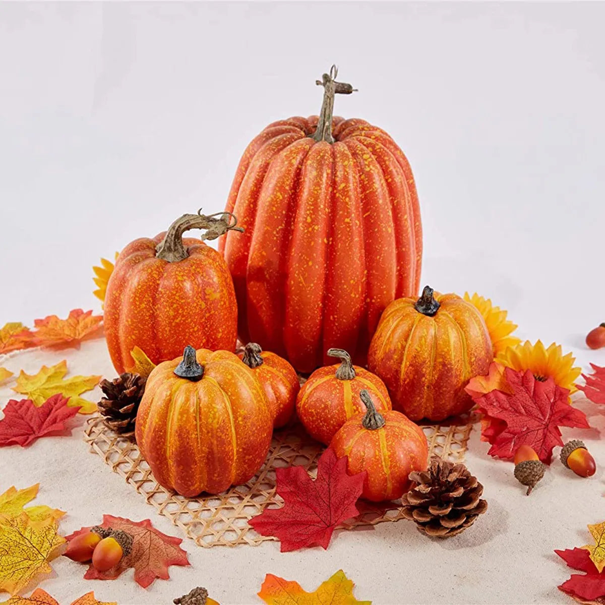 7Pcs Halloween Simulation Pumpkin Model Artificial Craft Fall Harvest Decoration