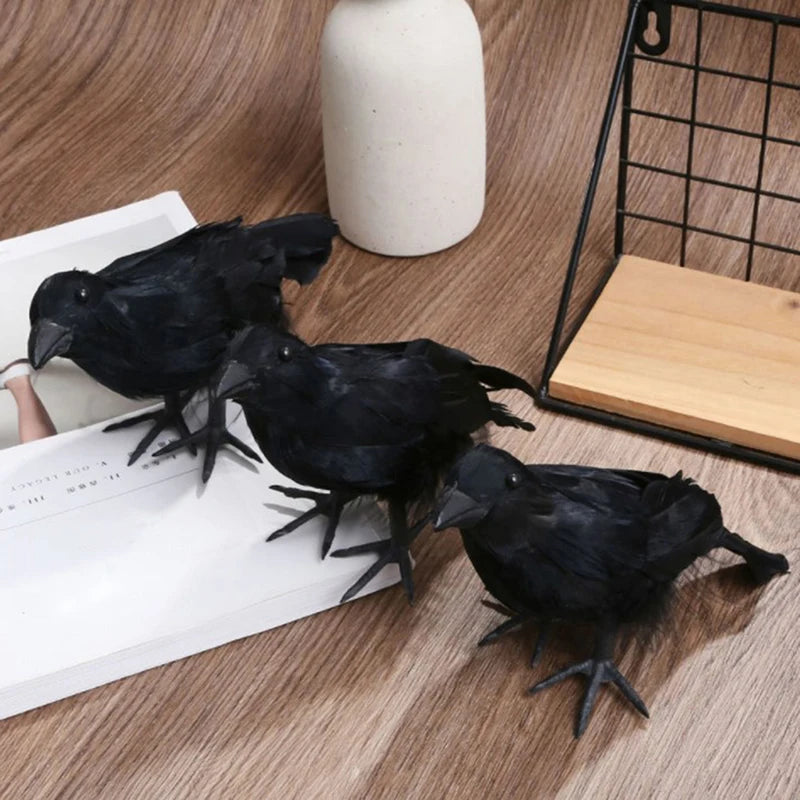 Simulation Black Crow Raven Bird Repellent Pest Control PigeonRepellent Garden Decoration Outdoor Decoracion Exterior