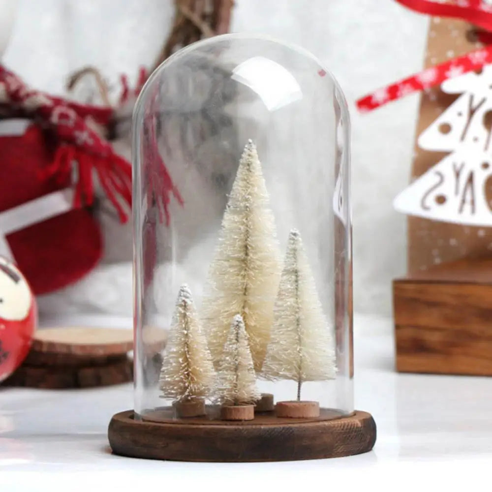 Christmas Tree 8Pcs Mini Christmas Trees Snowy Pine Xmas Party Ornament Holiday Decoration