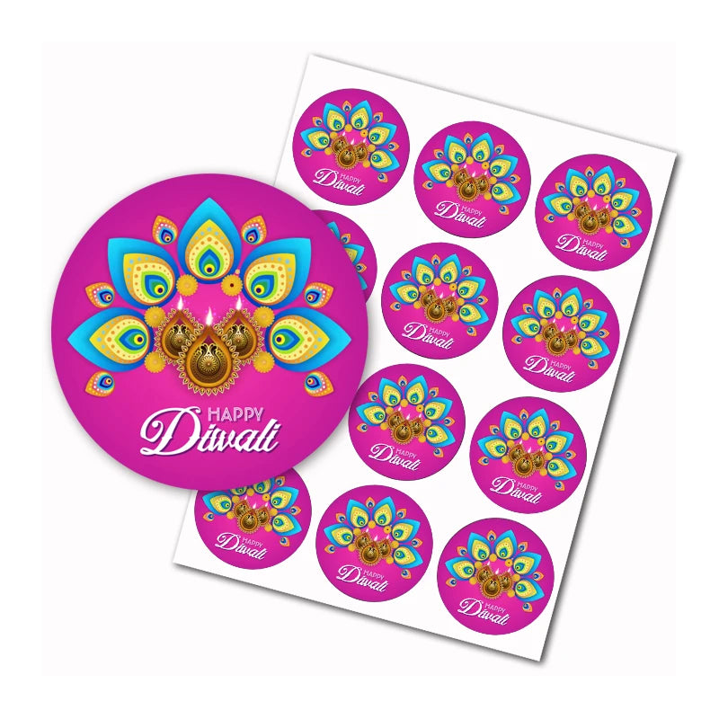 Happy Diwali Party Stickers, Light Festival Party Gift decorations