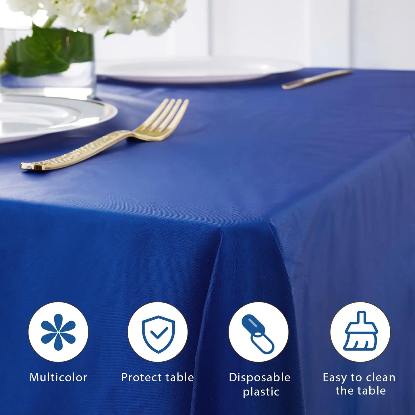 Royal Blue Plastic Table Cloth