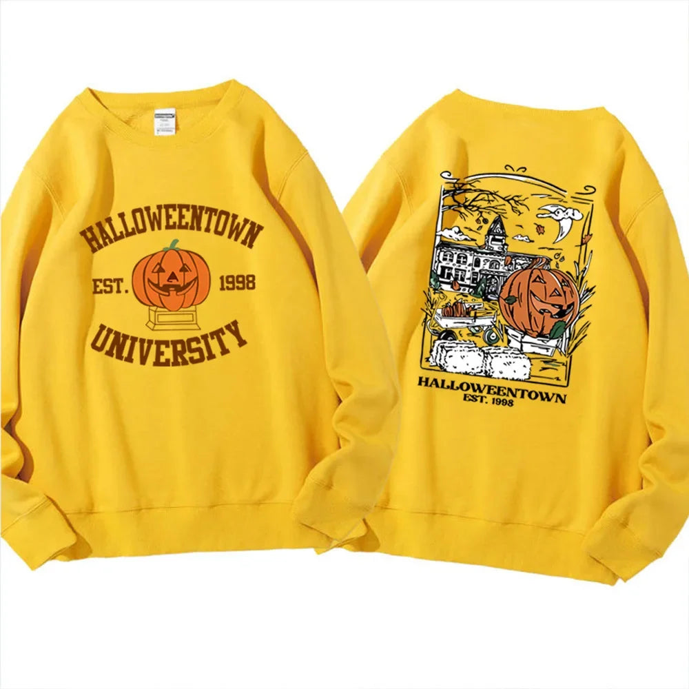 Halloweentown New Style European American Trade Casual Long Sleeve Sweatshirt Fun Printed Pumpkin Design