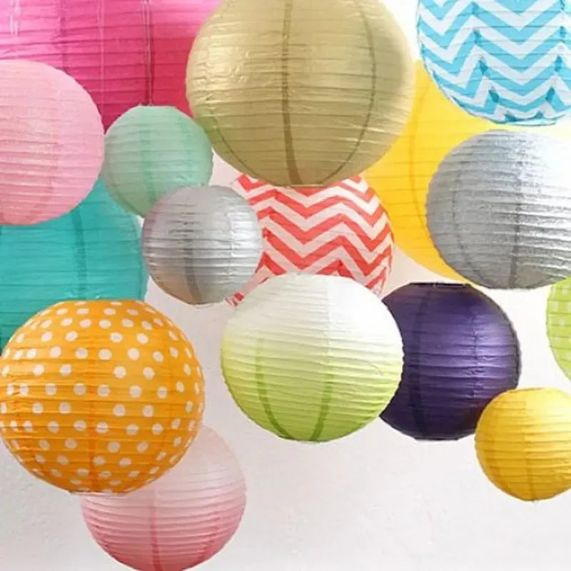 Round Paper Lantern Wedding Party Decoration Xmas Holiday Supplies Lamp