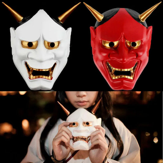 Japanese Ghost Hannya Halloween Masquerade Cosplay Party Horror Ghost Hannya Mask Hanya Mask Women Men Makeup Props Mask