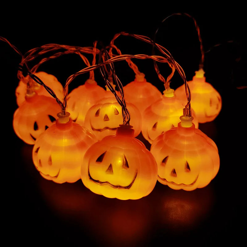 150CM 10LED Halloween LED String Lights Glow Ghost Skeletons Pumpkin For Home Decor Outdoor Halloween Party Decoration Supplies