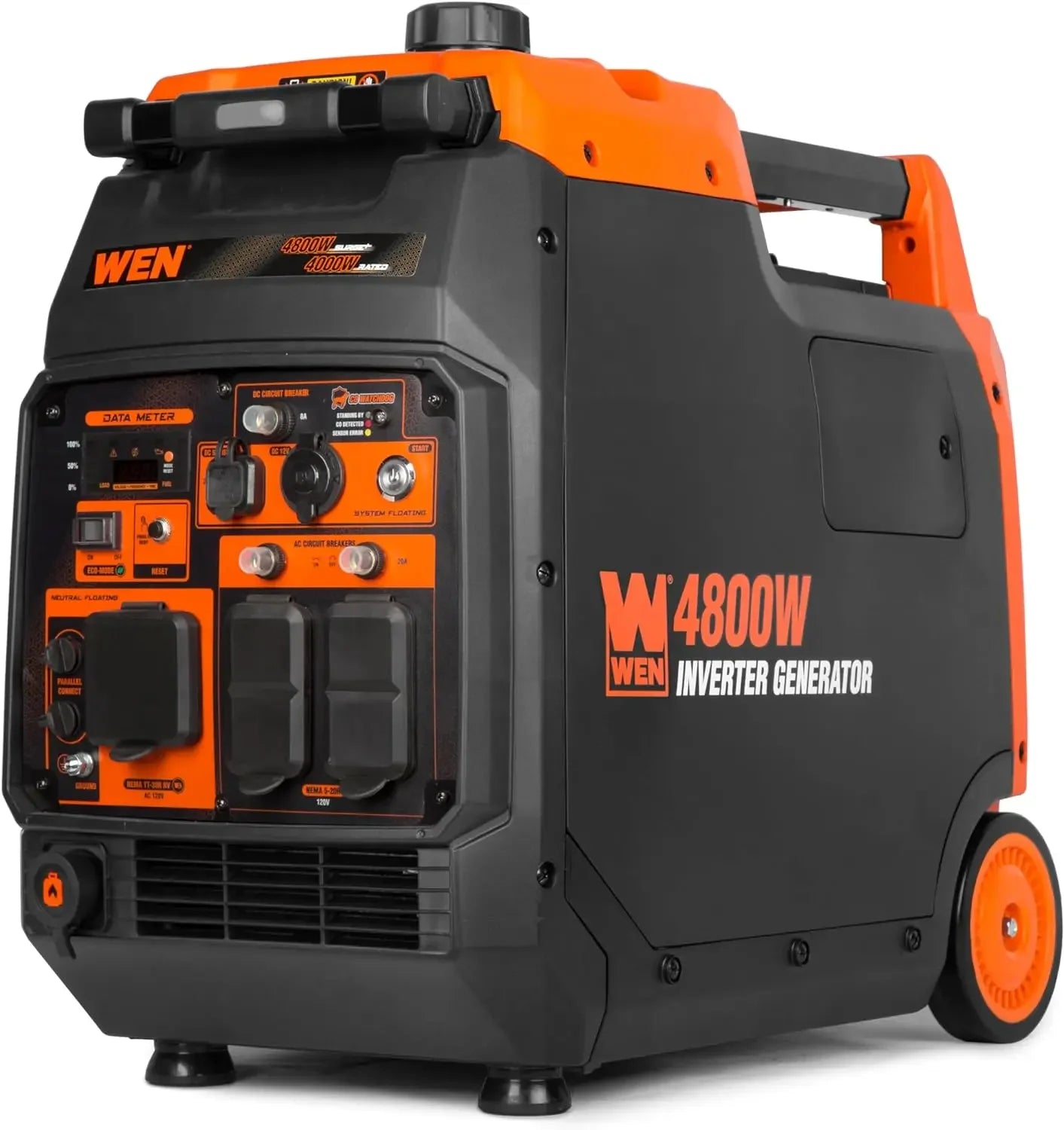 Quiet and Lightweight 4800-Watt Dual Fuel RV-Ready Electric Start Portable Inverter Generator with Fuel Shut Off