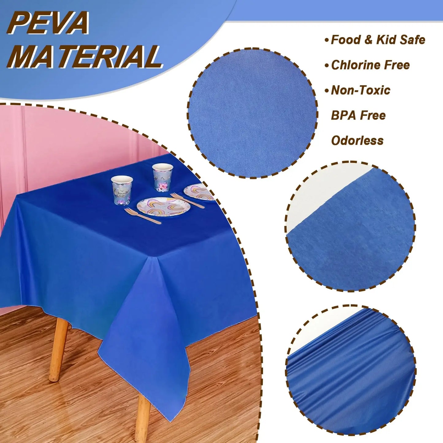 Royal Blue Plastic Table Cloth