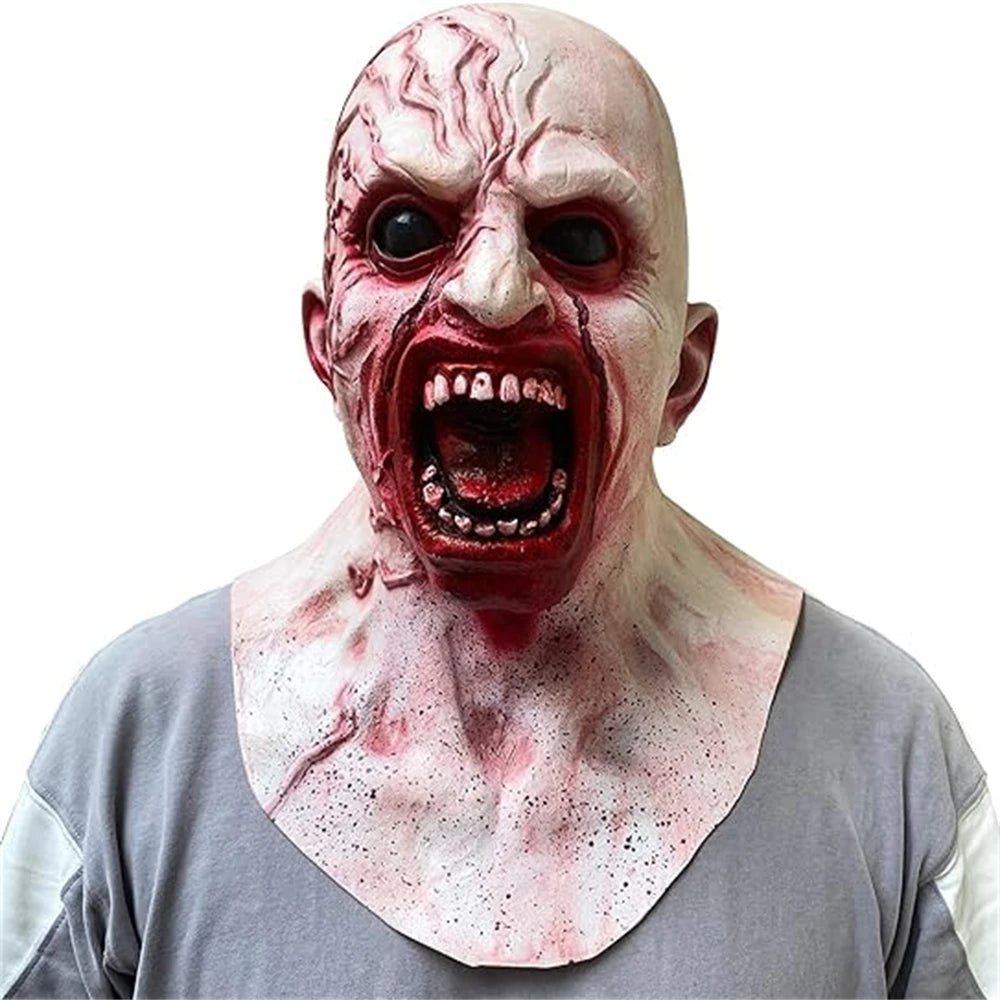 Zombie Mask Creepy Halloween Props Scary Realistic Face Mask Adult Party Cosplay Costume Props Horror Infected Zombie Masks