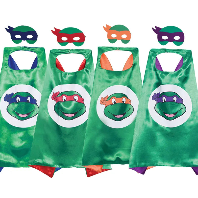 Cartoon Ninja Turtle Cloak Toy Set Halloween Character Party Cosplay Costume Mask Cloak Kid’s Toys Ninja Mask Set