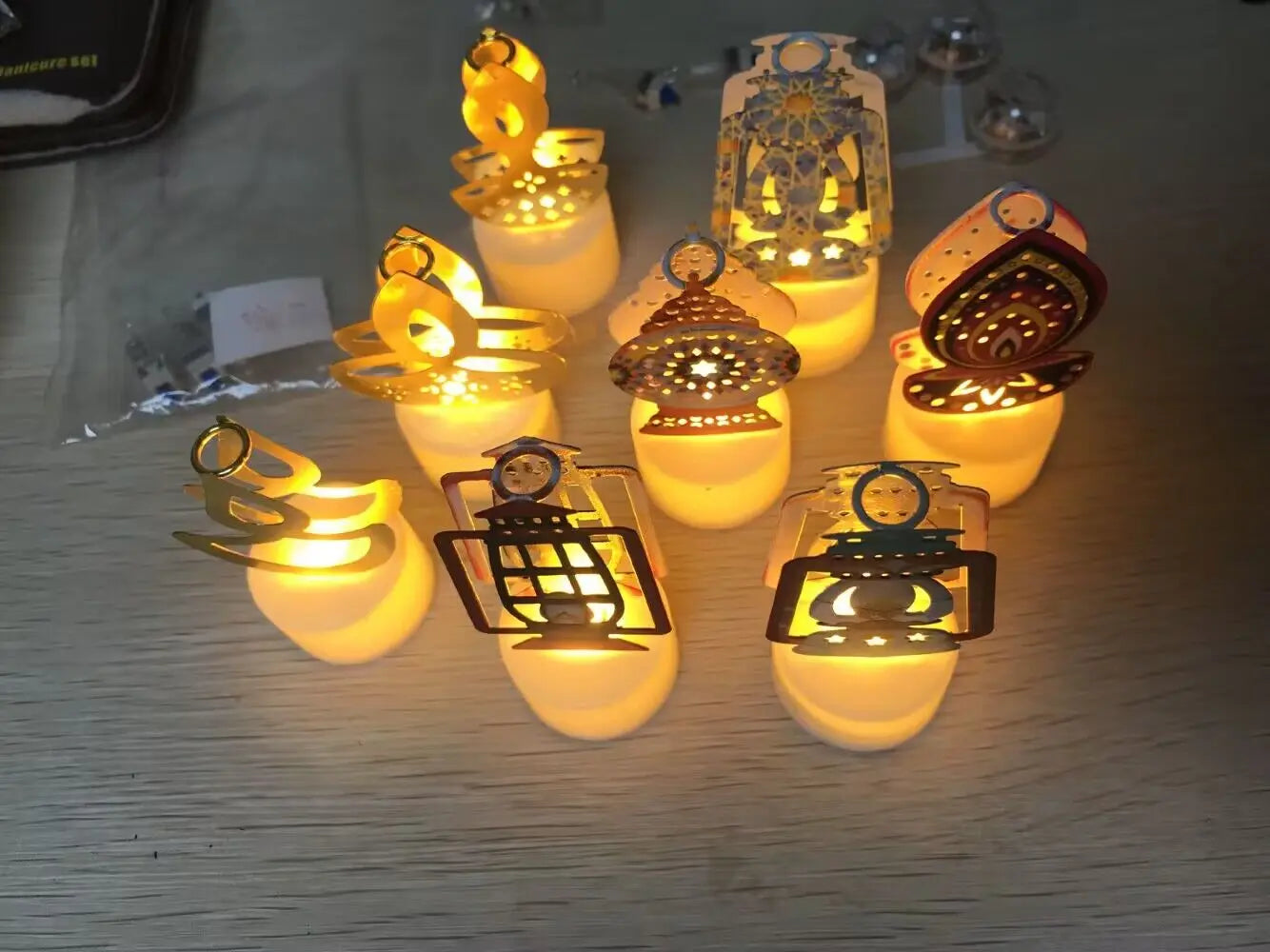 10pc Diwali Diya Decor Led Candle Light Art Hindu Deepavali Festival Night Light Battery Powered