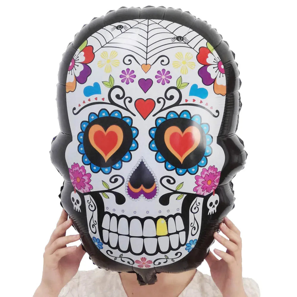 Day of the Dead Decorations Dia De Los Muertos Banner Sugar Skull Garland Cake Toppers Skull Balloon Mexican Fiesta Party Decors