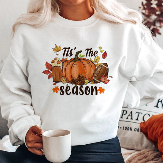 Vintage Pumpkin Fall Sweater for Women Cute Pumpkin Shirts Thanksgiving Sweatshirt Women's Graphic Autumn Tops Clothes