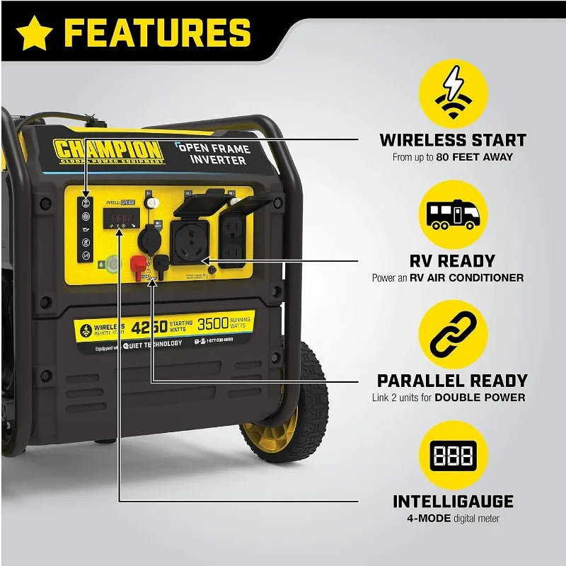 Champion Power Equipment 200953 4250-Watt Open Frame Inverter, Remote Start Generators