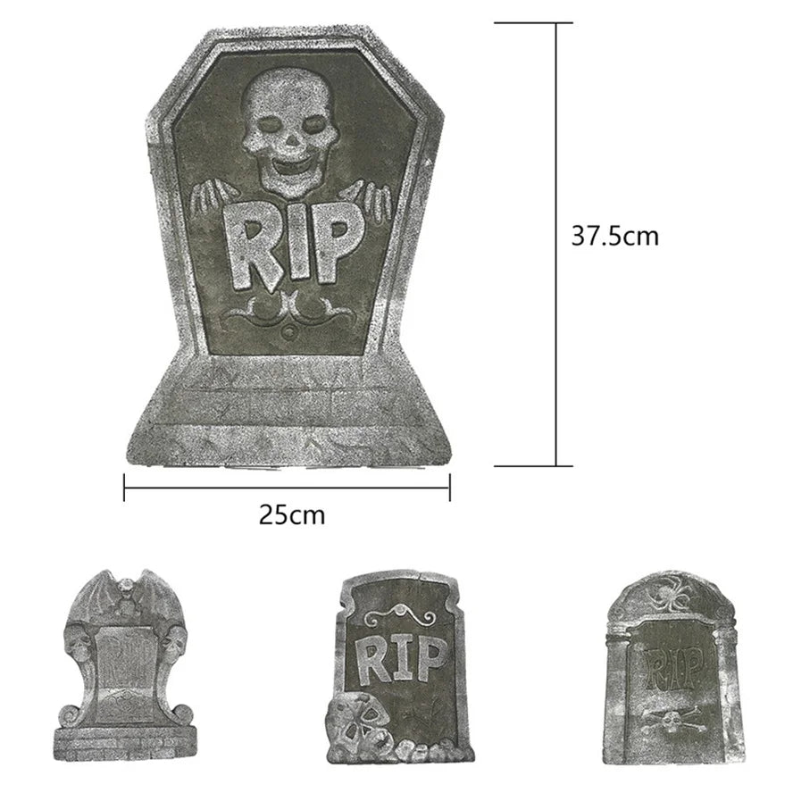 Halloween Realistic Tombstone Sign Decor Reusable Spooky Horror Statues Haunted House Yard Outdoor Home Decorations Accessories