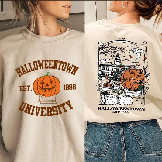 Halloweentown New Style European American Trade Casual Long Sleeve Sweatshirt Fun Printed Pumpkin Design