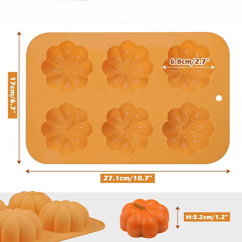 Pumpkin Silicone Molds Thanksgiving Fall Theme Ice Cube Tray Silicone Mold Making Muffin Chocolate Harvest Cake Decoration Mould