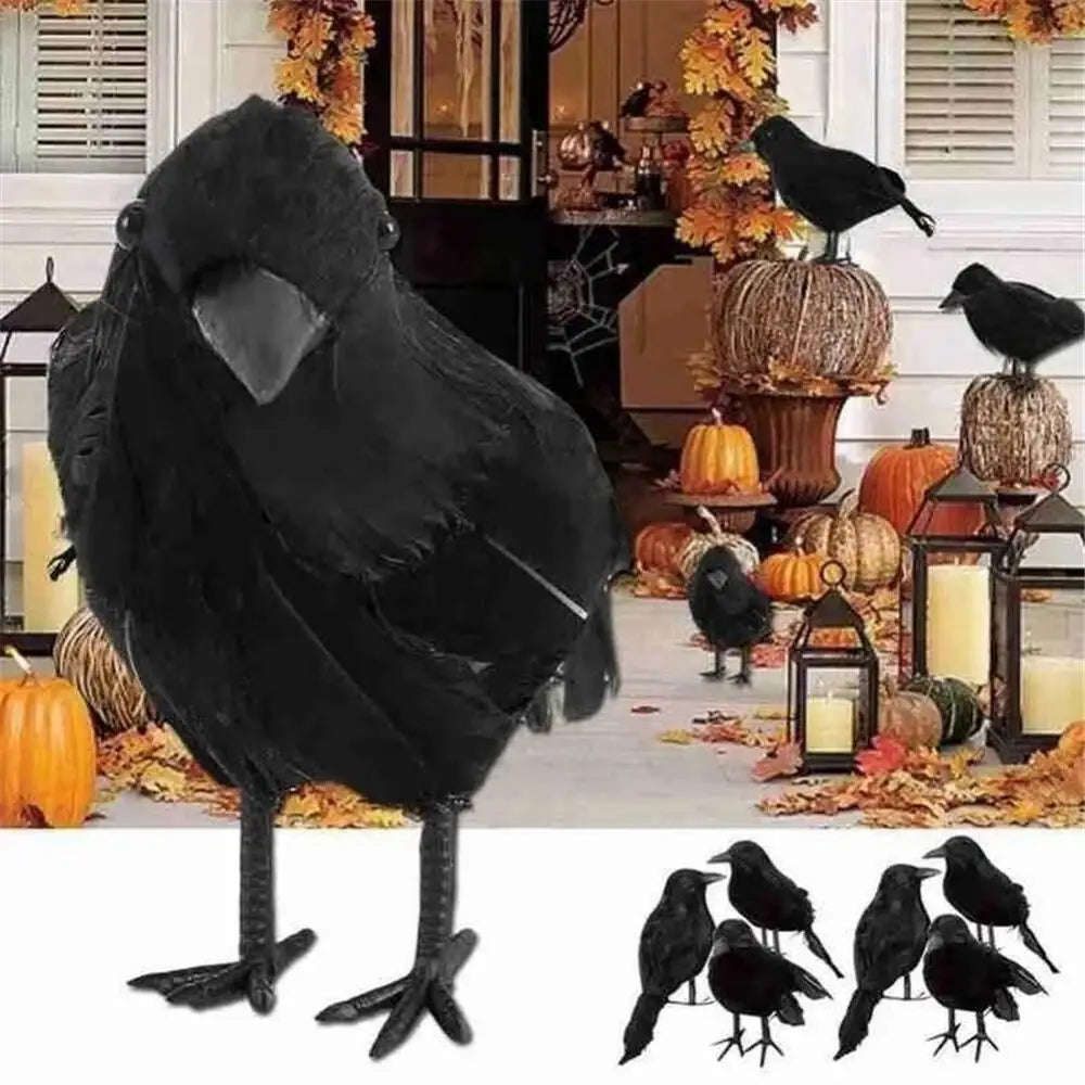 Halloween Decoracion Simulation Black Crow Raven Bird Repellent Pest Control Pigeon Repellent Garden Decoration Outdoor