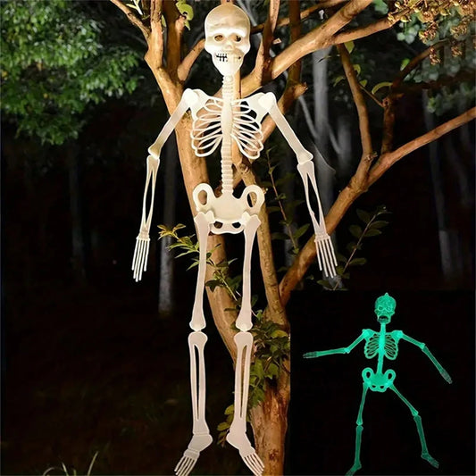 1PCS large glow-in-the-dark skull decoration,For Halloween - 13.77 "hanging outdoor and indoor Scary Skull prop,Party decoration