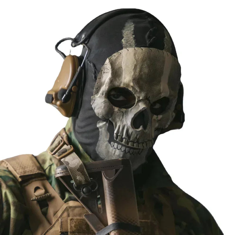 Horror Face Mask Call of Duty Ghost Tactical Skull Mask Halloween Perform Party Masquerade Prop Helmet Cosplay Latex Headgear