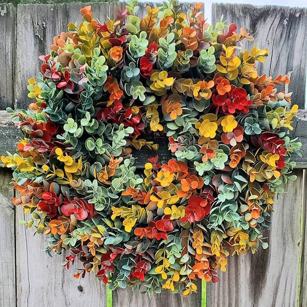 Fall Wreaths Pumpkin Berry Maple Leaf Artificial Wreath Harvest Autumn Door Wreath Christmas Halloween Thanksgiving Home Decor