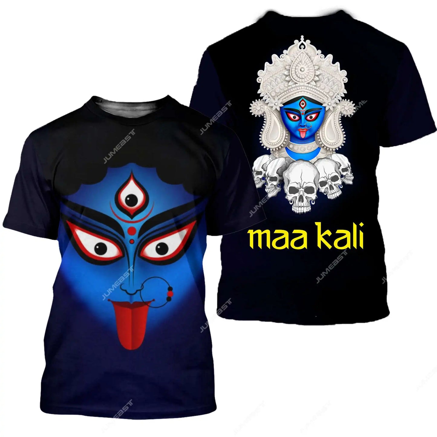 Jumeast Indian Goddess Maa Kali Puja Men T-shirts 3D Printed Diwali Pooja Custom T Shirt Unisex Baggy Fashion Clothing Tee Tops