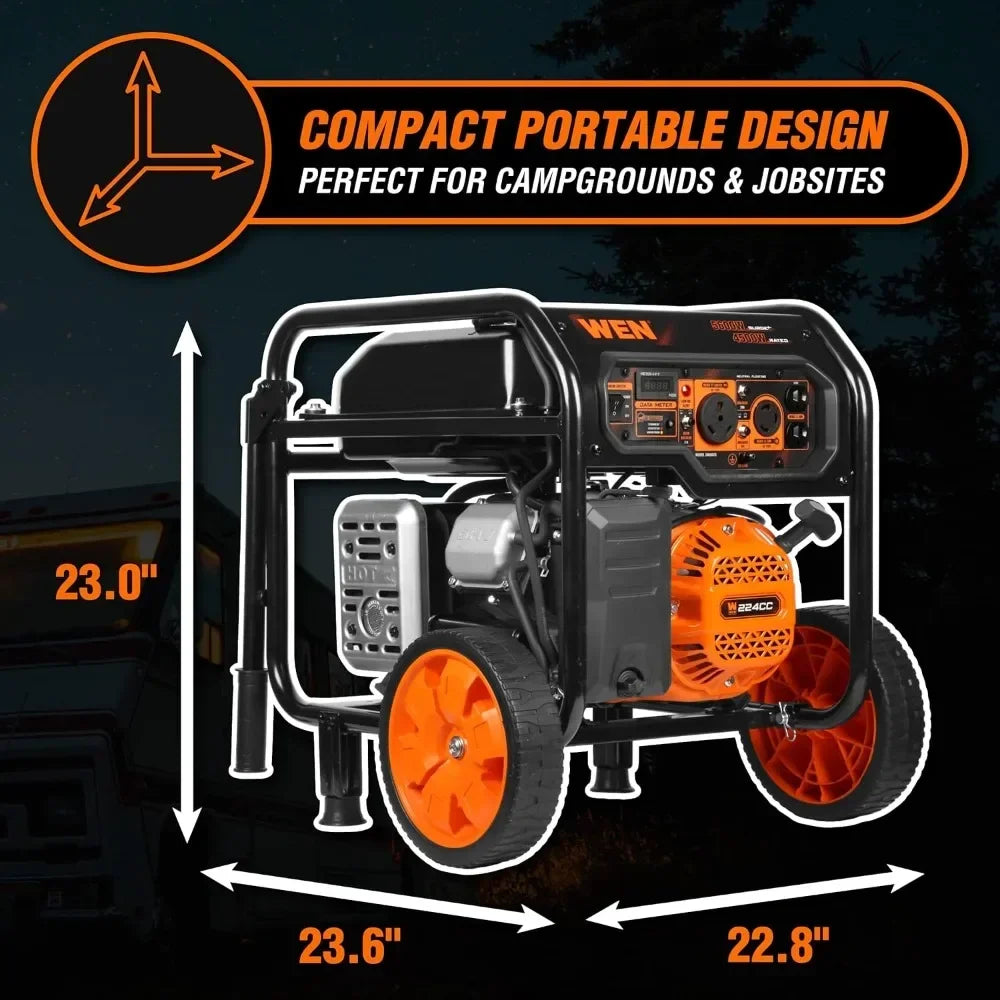 5600-Watt Portable Generator, Electric Start, 224cc, Transfer-Switch and RV-Ready with CO Shutdown Sensor (GN5602X)