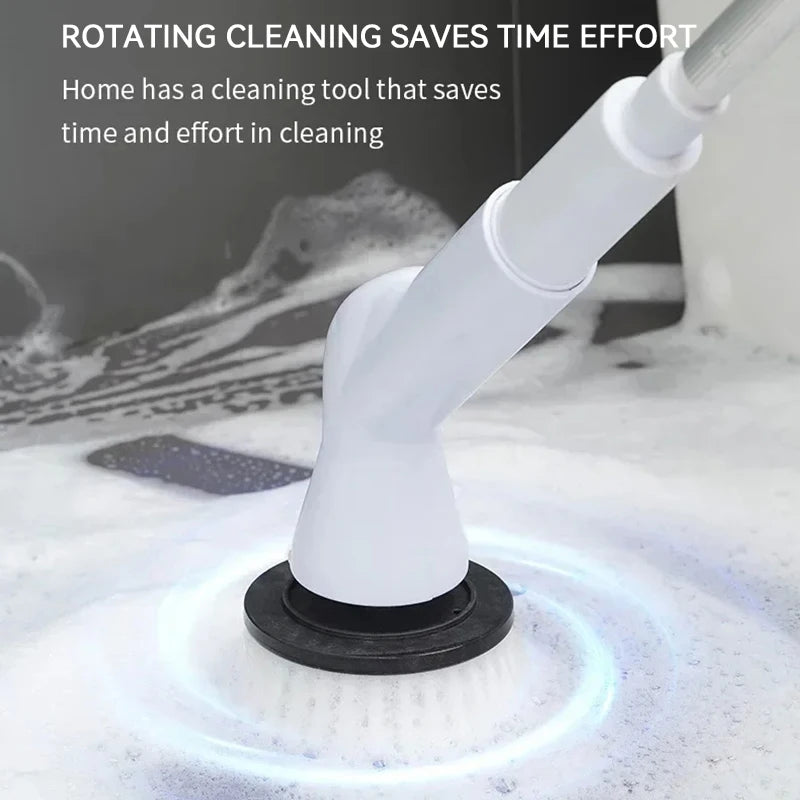 2000mAh 6-in-1 Electric Cleaning Brush Adjustable Speed Wireless Rotary Clean Brush Shower Cleaning Brush Kitchen Bathroom Home