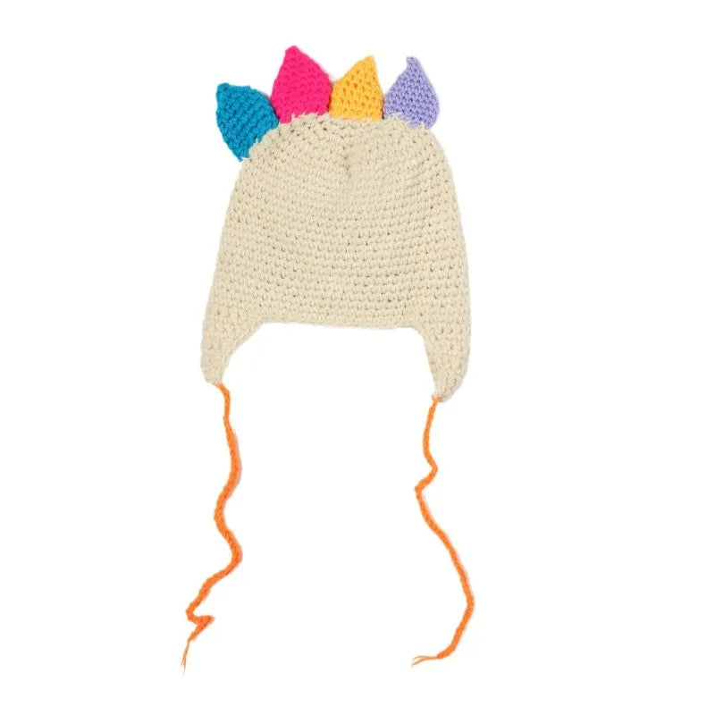 Novelty Knitted Thanksgiving Turkey Hat Handmade Baby Girls Boys Woven Turkey Hat for Photography Costume Props Gift