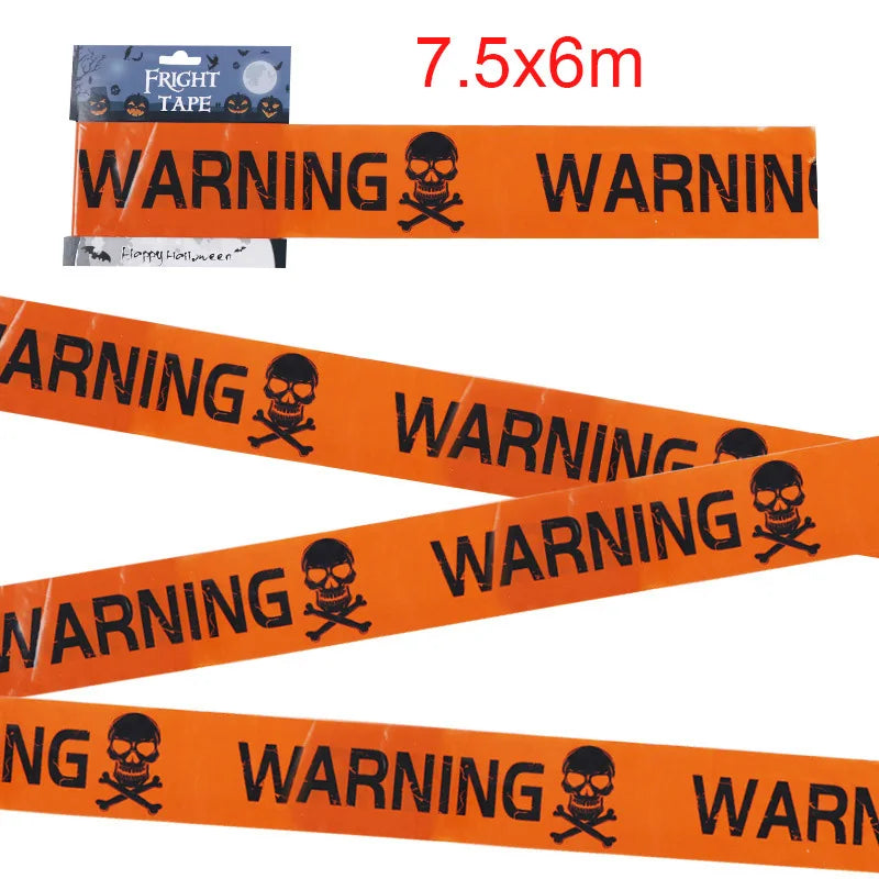 Halloween Party Decoration Warning Tape Scary Caution Tape Roll Hazard Warning Tape Indoor Outdoor Spooky DIY Prop Decorations