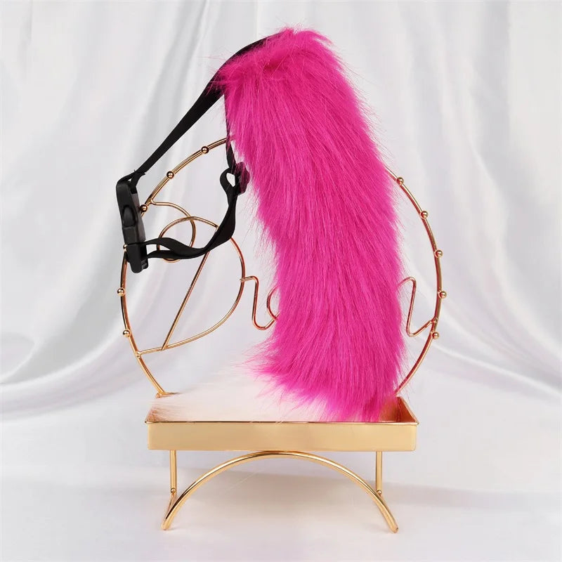 Simulation Fox Cat Tail Wolf Tail Cosplay Performance  Props Anime Plush Beast Tail Halloween Jewelry Dress Up Props