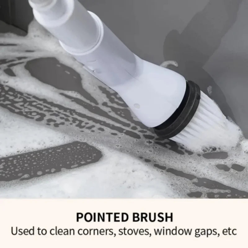 2000mAh 6-in-1 Electric Cleaning Brush Adjustable Speed Wireless Rotary Clean Brush Shower Cleaning Brush Kitchen Bathroom Home