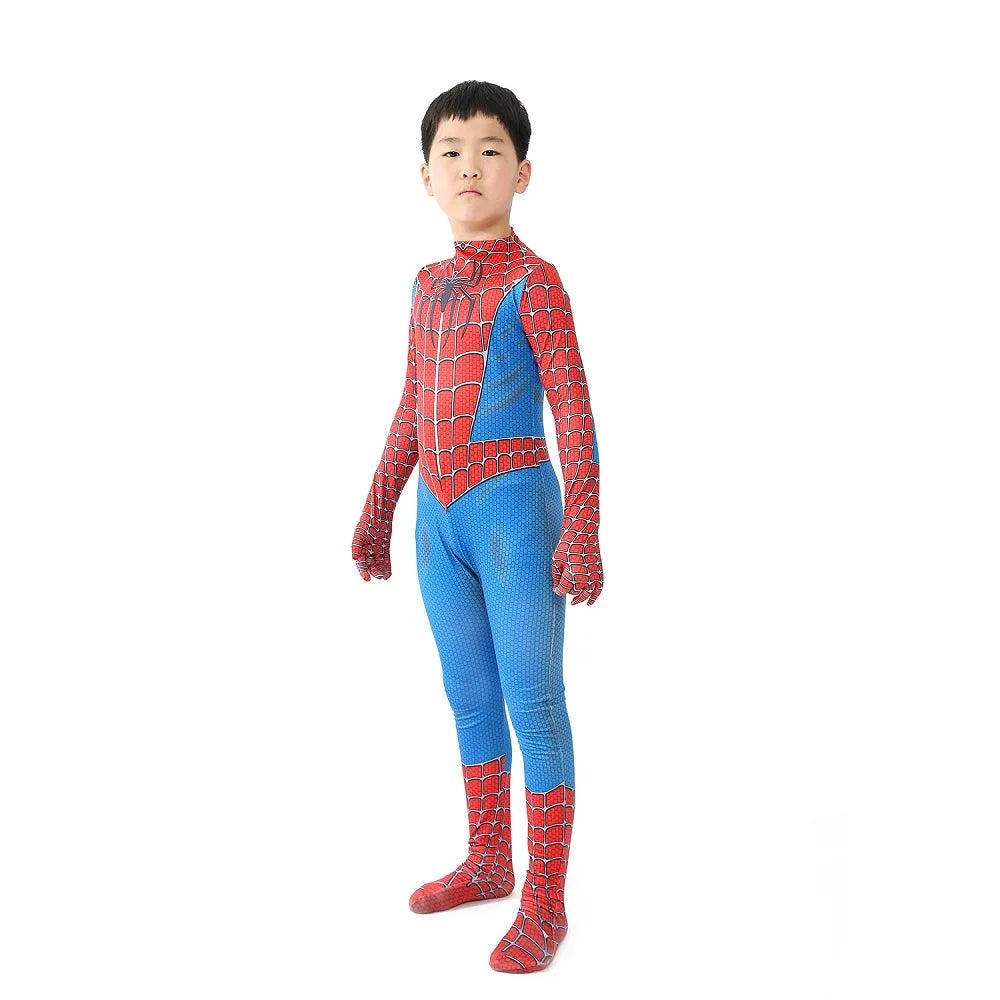 New Superhero Movie Kids Cosplay Spiderman Costume Halloween Bodysuit Costume for Children and aldult Unisex