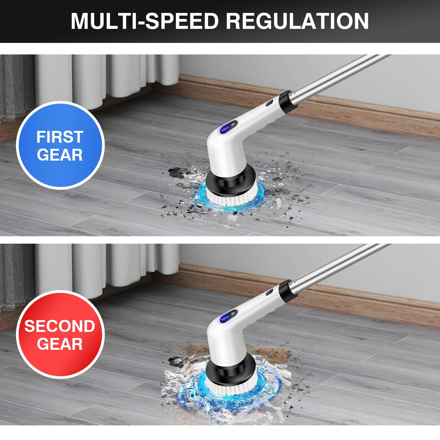 Electric Spin Scrubber Cordless Electric Cleaning Brush with 9 Brush Heads&Extension Handle,Powerful Scrub Brush for Cleaning