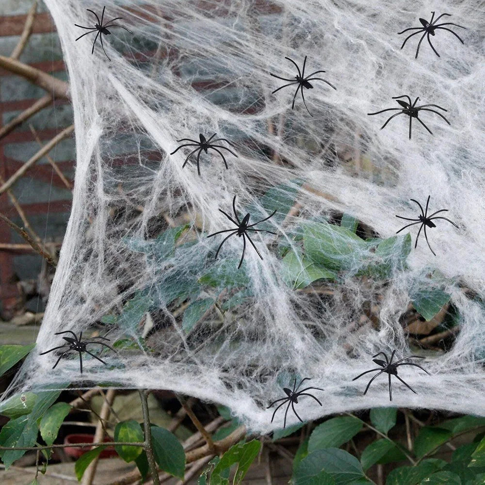 Halloween Spider Web Decorations Halloween Decorations Outdoor Large Stretch Spider Web Cobwebs Indoor