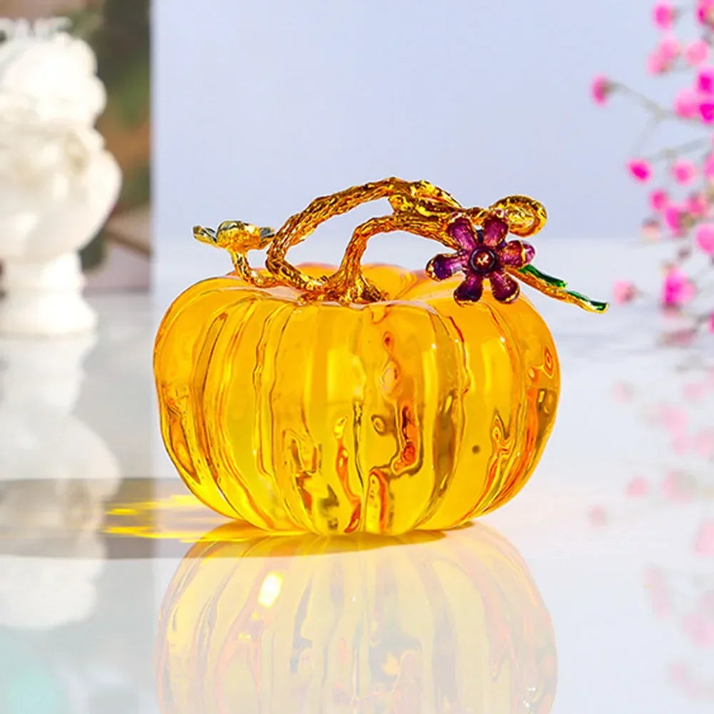 Glass Pumpkin Home Decoration Ornament Room Souvenir Yellow/Red/Green 1 Pc 65mm Creative Brand New