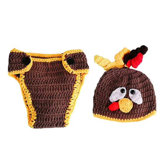 Baby Photography Clothing Turkey Hat and Diaper Set Props Outfits Manual Shorts Newborn Clothes Costume Milk Cotton Animal