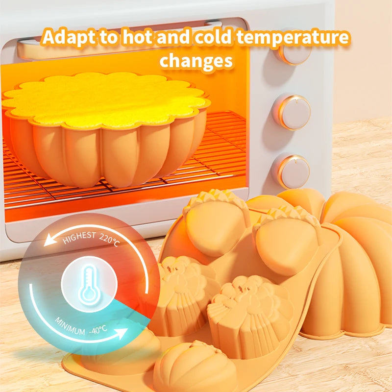 Harvest Thanksgiving Themed Silicone Cake Molds Autumn Pumpkin Maple Leaves Mould Baking Tools for Mousse Dessert Handmade Tray