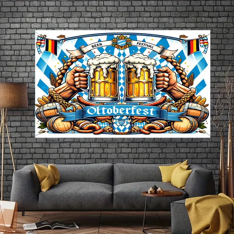 Oktoberfest banners Polyester Oktoberfest backdrops, indoor and outdoor, for homes, porches and gardens