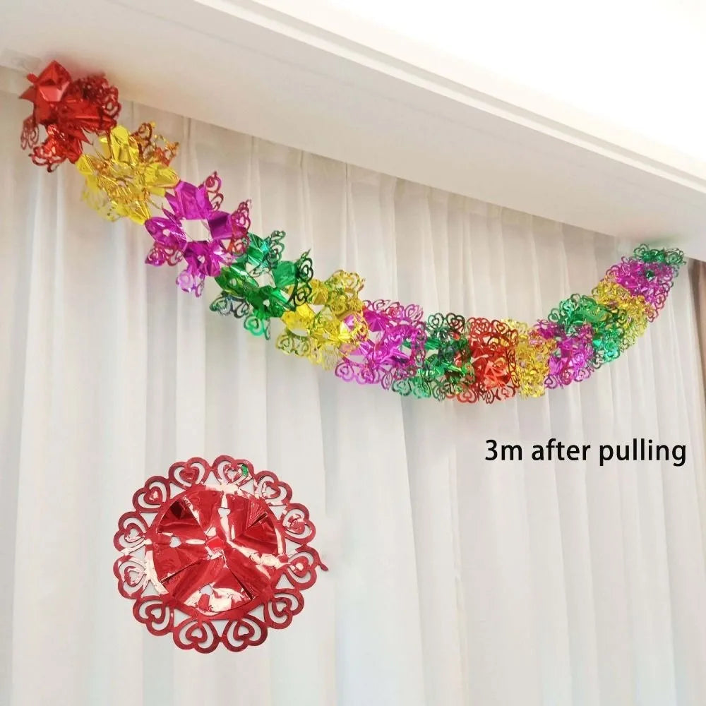 2/4/8Pcs Metalic Foil Garlands Ceiling Hanging Christmas Ornaments Garland Xmas Party Decor Home Decoration Party Supplies