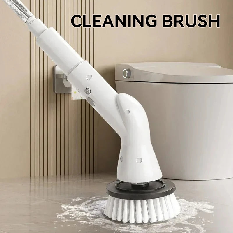 2000mAh 6-in-1 Electric Cleaning Brush Adjustable Speed Wireless Rotary Clean Brush Shower Cleaning Brush Kitchen Bathroom Home