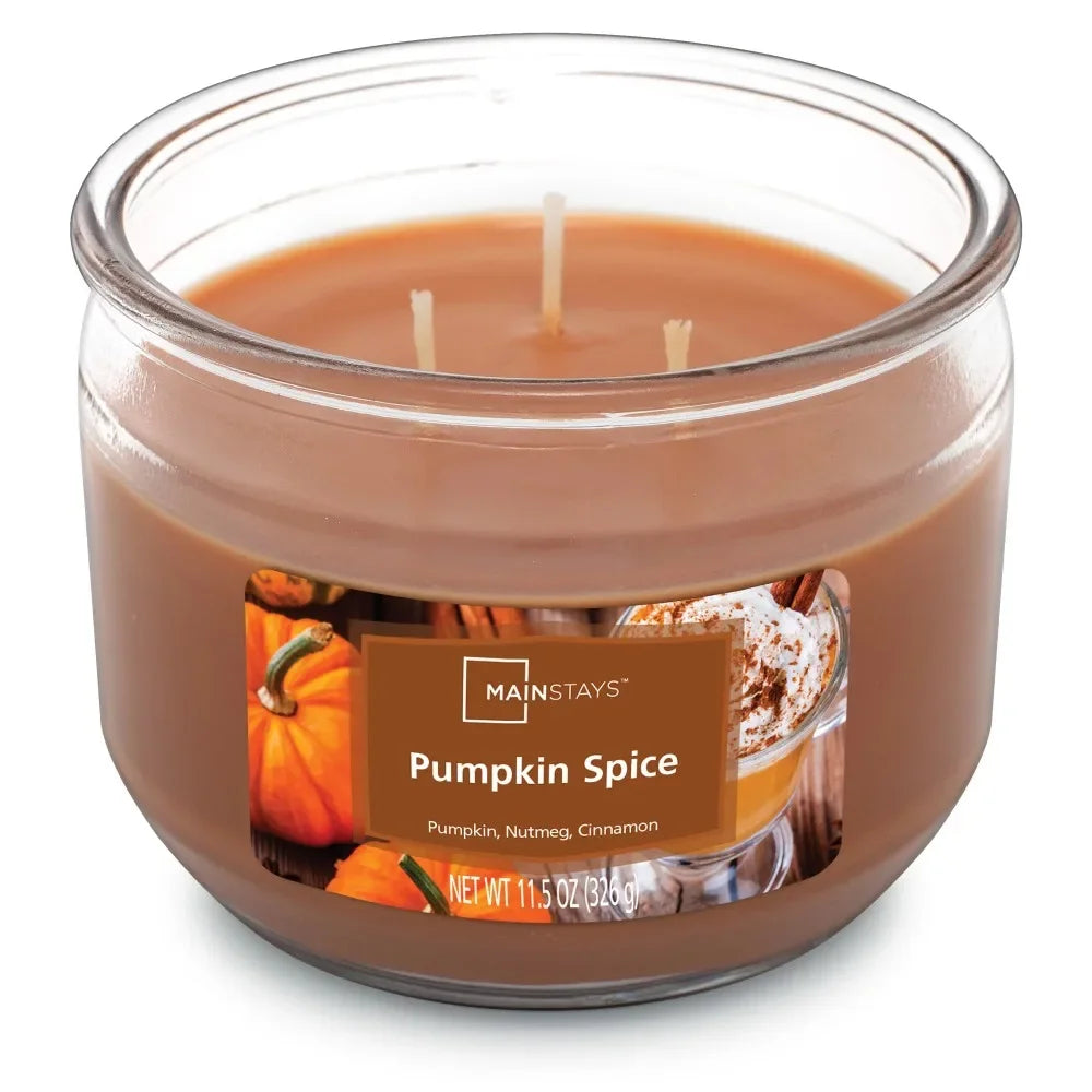 Pumpkin Spice Scented 3 Wick Candle 11.5 oz.