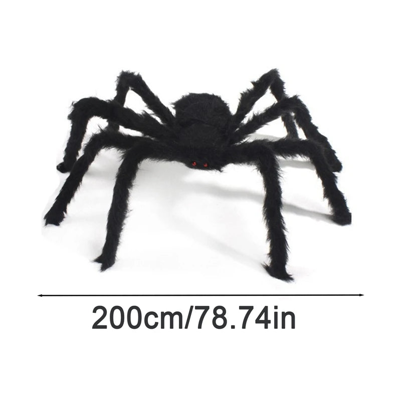 Halloween Spider Decoration Outdoor Black Soft Hairy Scary Spider Realistic Large Spider Props for Home Yard Party Decoration