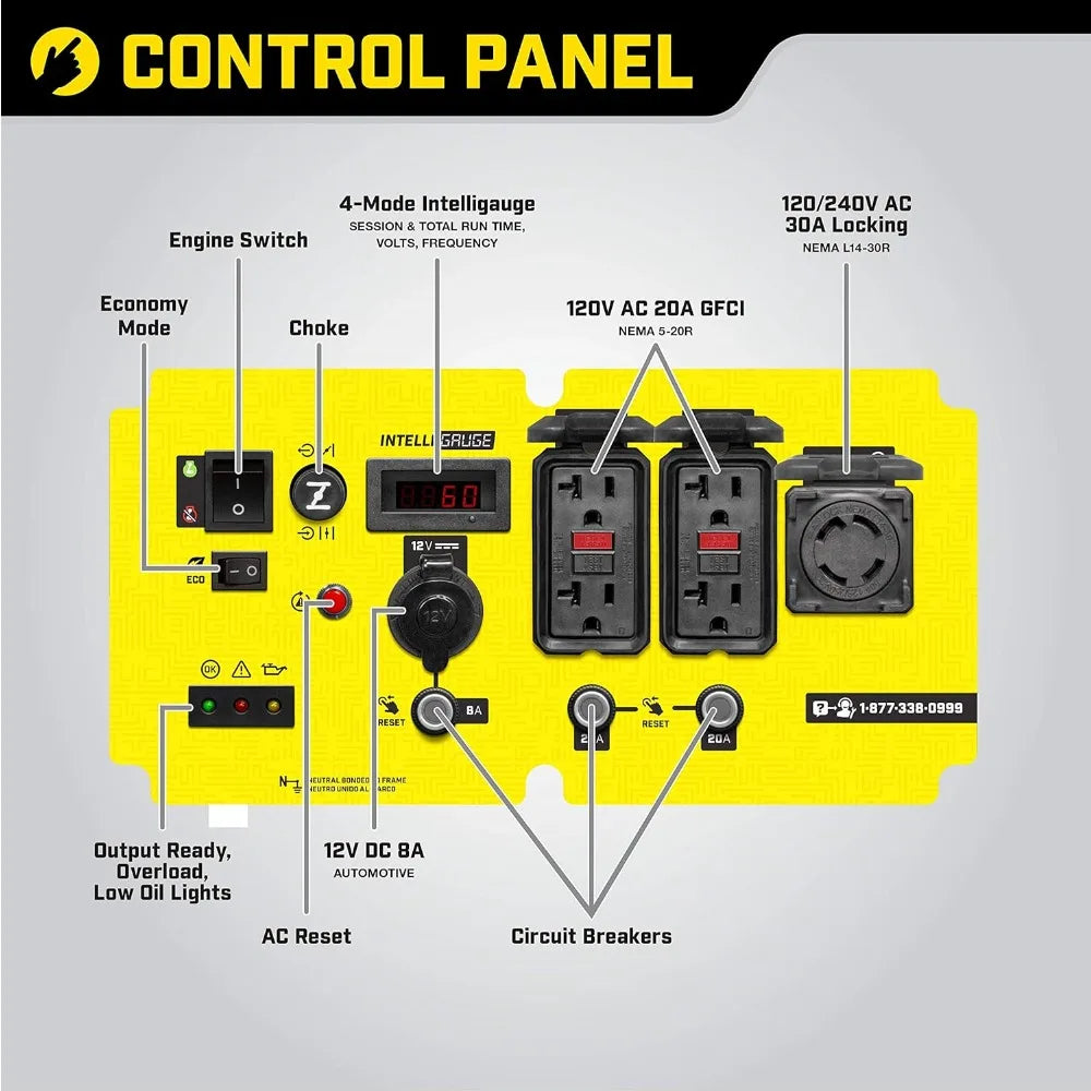 Power Equipment 100519 6250-Watt Open Frame Inverter with Quiet Technology