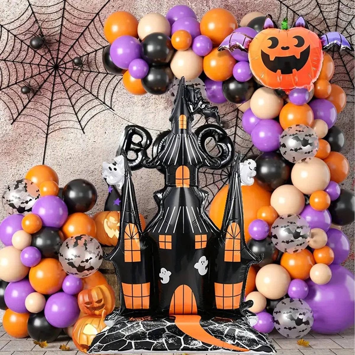 150*105cm Large Halloween Haunted Castle Base Aluminum Foil Balloon Halloween Party Indoor and Outdoor Decoration Balloon