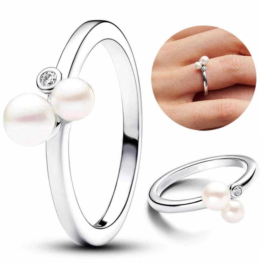 New 925 Sterling Silver Rings Stackable Infinite Heart Daisy Flower for Women Original Silver 925 Wedding Ring Jewelry Gift